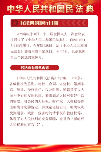 中华人民共和国民法典宣传海报 