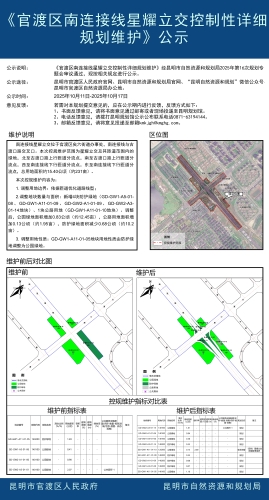 《官渡区南连接线星耀立交控制性详细规划维护》公示
