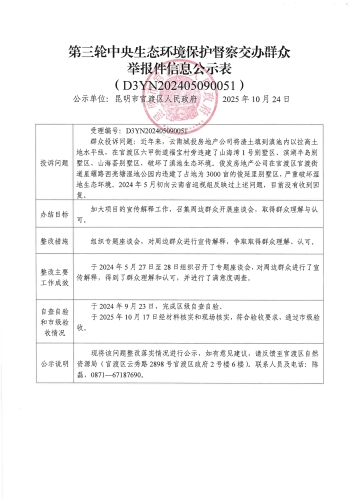 第三轮中央生态环境保护督察交办群众举报件信息公示表（D3YN202405090051）_01