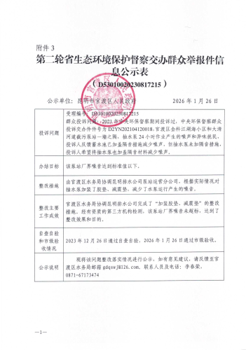 第二轮省生态环境保护督察交办群众举报件信息公示表（D<span style='background-color:;'><span style='background-color:;'>53010020230817215</span></span>）_01